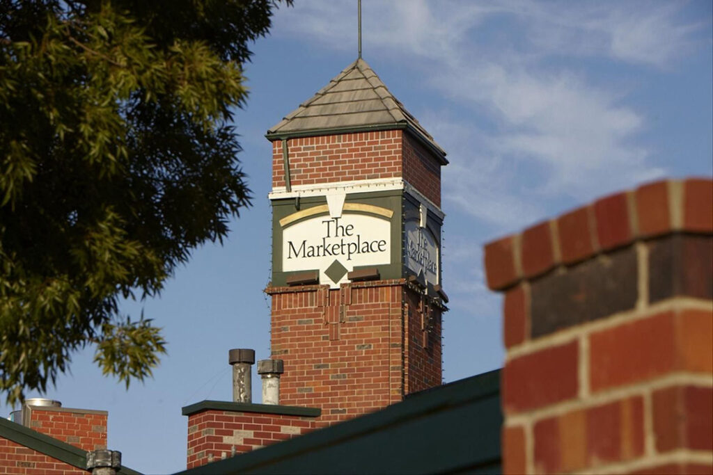 Exterior building labeled The Marketplace