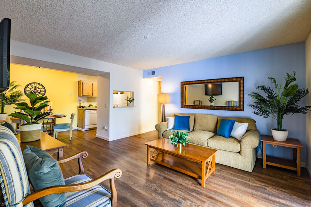 Interior living room with couch at Country Brook