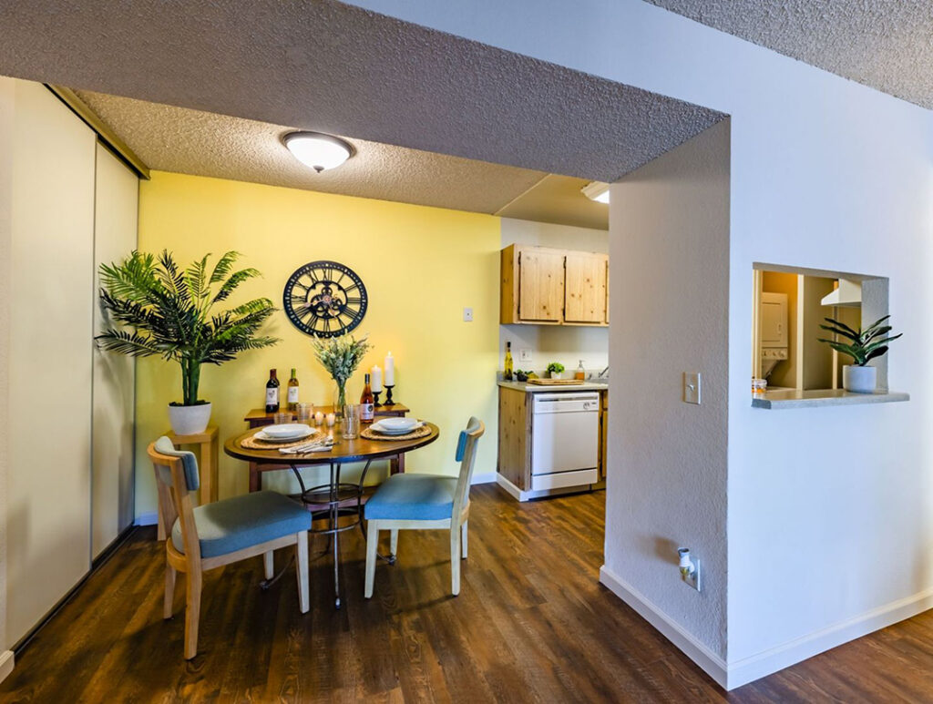 Dining area next to kitchen of Country Brook apartment